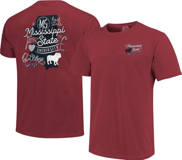 Image One Women's Mississippi State Bulldogs Maroon Doodles T-Shirt