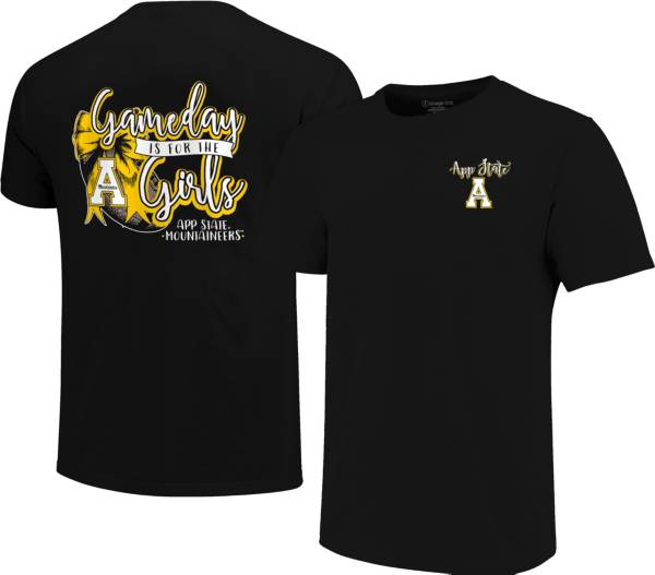 Image One Women's Appalachian State Mountaineers Black Gameday Bow T-Shirt