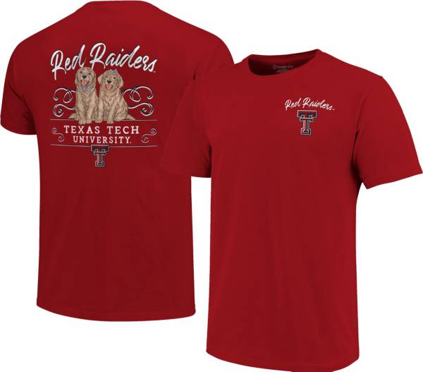 Image One Women's Texas Tech Red Raiders Red Double Trouble T-Shirt