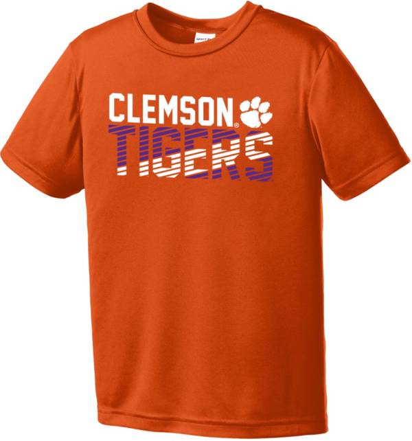 Image One Youth Clemson Tigers Orange Diagonal Competitor T-Shirt