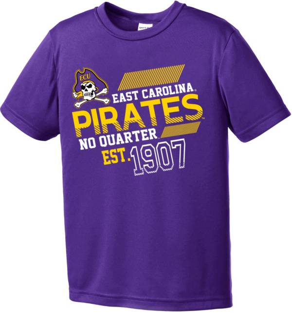 Image One Youth East Carolina Pirates Purple Offsides Competitor T-Shirt