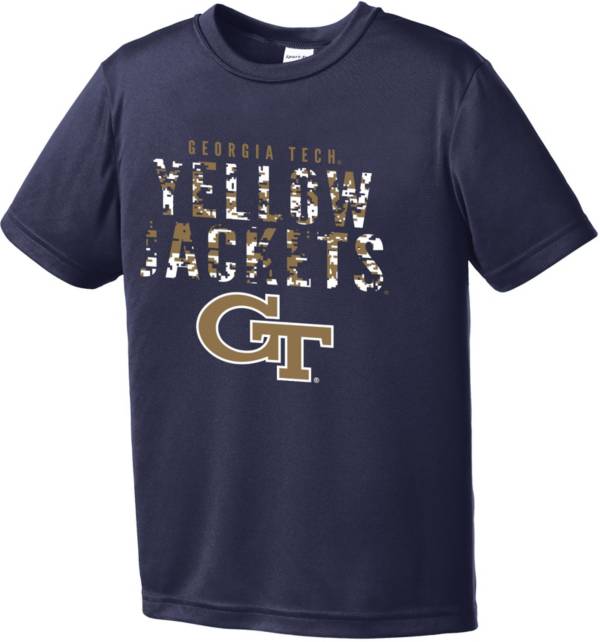 Image One Youth Georgia Tech Yellow Jackets Navy Digital Camo Competitor T-Shirt