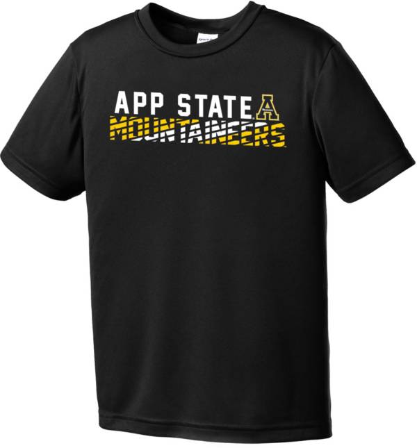 Image One Youth Appalachian State Mountaineers Black Diagonal Competitor T-Shirt