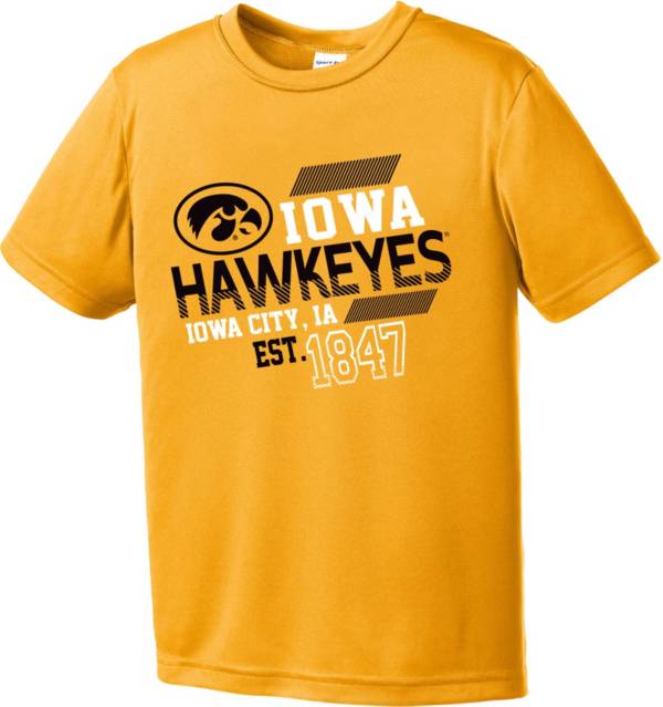 Image One Youth Iowa Hawkeyes Gold Offsides Competitor T-Shirt