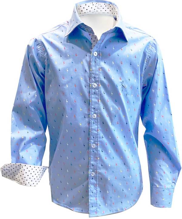 Tailorbyrd Boys' Signature Logo Cotton Stretch Shirt
