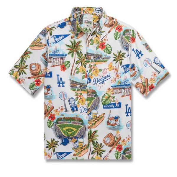 Reyn Spooner Men's Los Angeles Dodgers White Scenic Button-Down Shirt