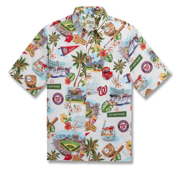 Reyn Spooner Men's Washington Nationals White Scenic Button-Down Shirt