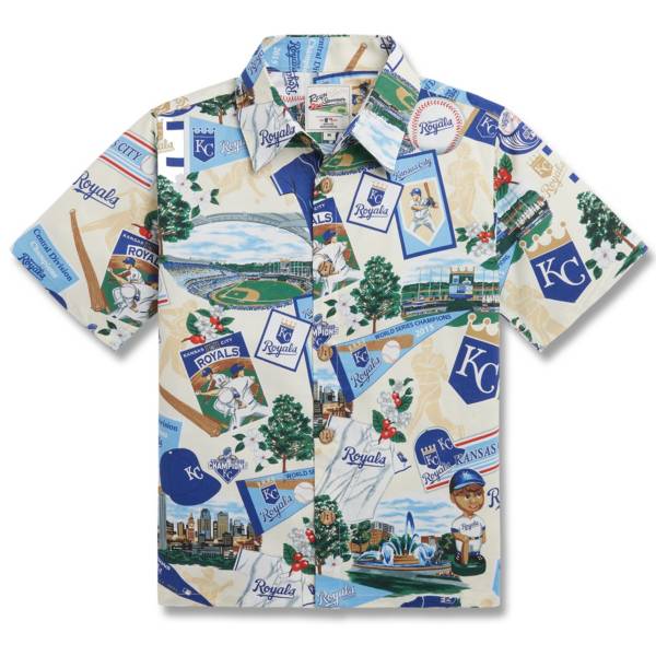 Reyn Spooner Youth Kansas City Royals White Scenic Button-Down Shirt