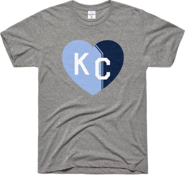 Charlie Hustle Women's KC Heart Grey T-Shirt