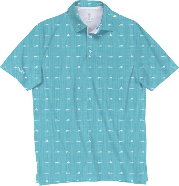 Scales Men's Clean Fish Golf Polo
