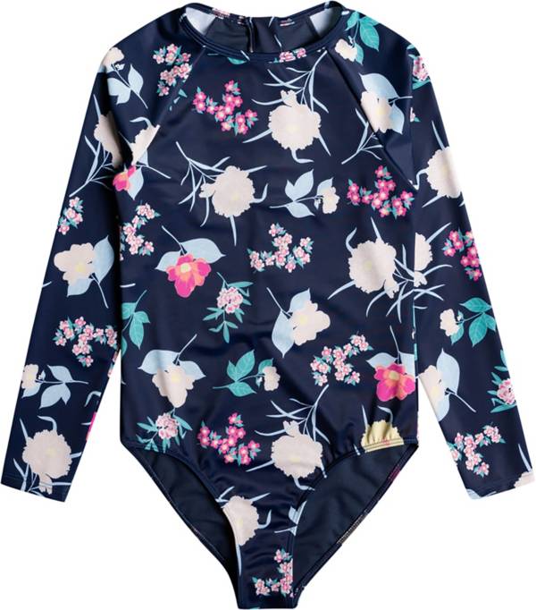 Roxy Girls' Flowers Addict Onesie Rashguard