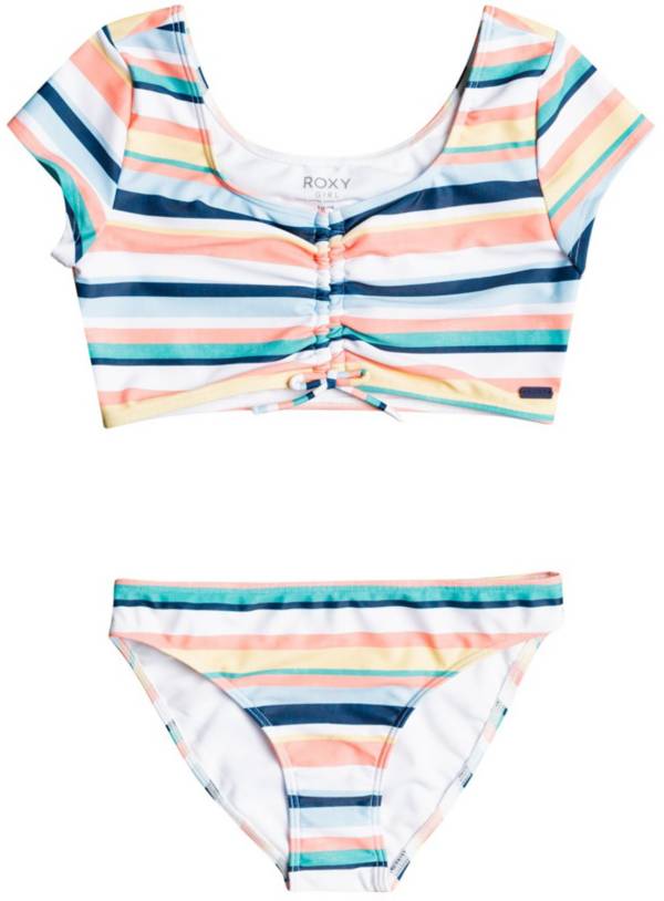 Roxy Girls' Malibu Story Crop Top Swim Set