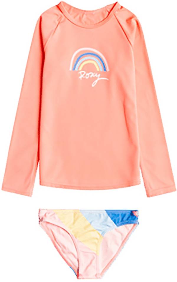 Roxy Girls' Touch of Rainbow Long Sleeve Rashguard Set