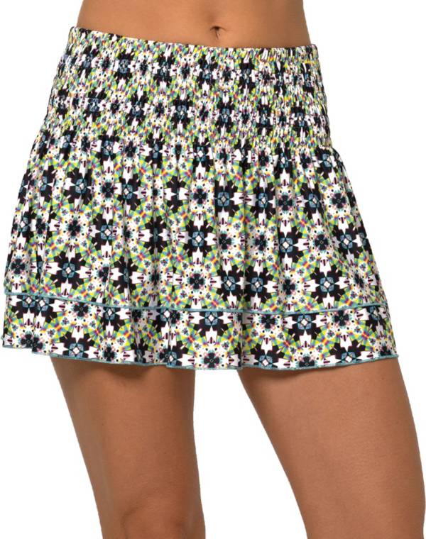 Lucky In Love Women's Long Dazzling Smocked 14" Tennis Skirt