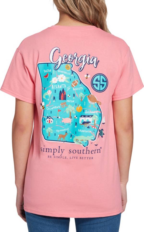 Simply Southern Women's State Georgia Short Sleeve T-Shirt