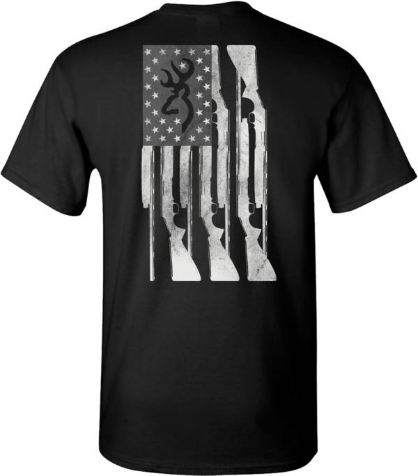 Browning Men's Two-Tone Rifle Flag Short Sleeve Graphic T-Shirt