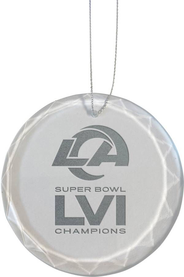 The Memory Company 2021 Super Bowl LVI Los Angeles Rams Etched Glass Ornament