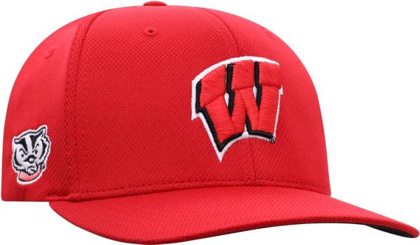 Top of the World Men's Wisconsin Badgers Red Reflex Stretch Fit Hat