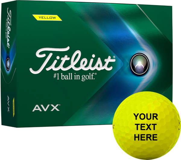 Titleist 2022 AVX Yellow Personalized Golf Balls