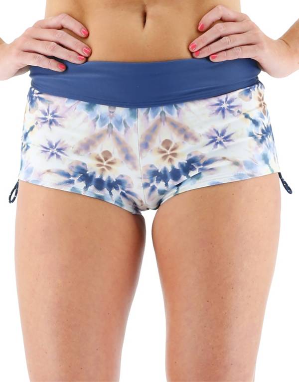 TYR Women's Pressed Flowers Della Boyshort Swim Bottoms