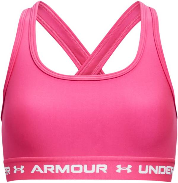 Under Armour Girls' Crossback Mid Solid Low Support Sports Bra