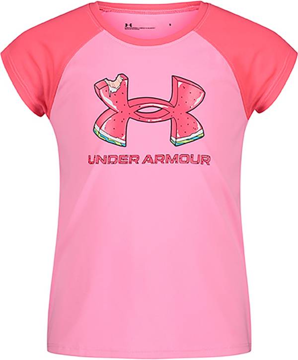 Under Armour Girls' UA Watermelon Logo Short Sleeve T-Shirt