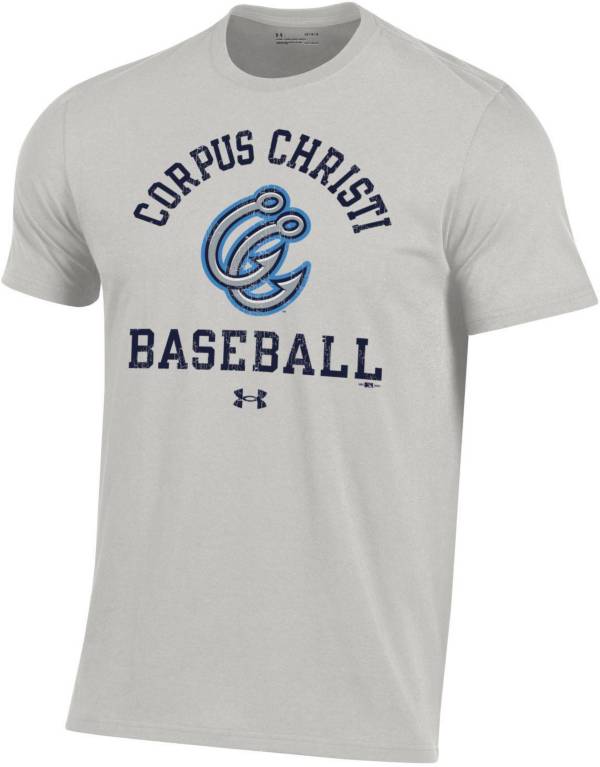 Under Armour Men's Corpus Christi Hooks Gray Performance Cotton T-Shirt