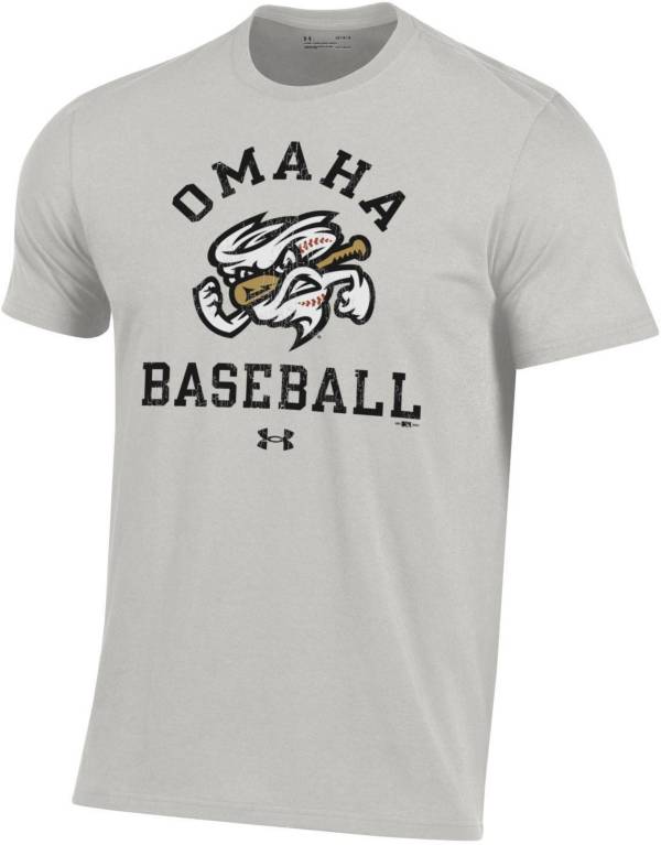 Under Armour Men's Omaha Storm Chasers Gray Performance Cotton T-Shirt