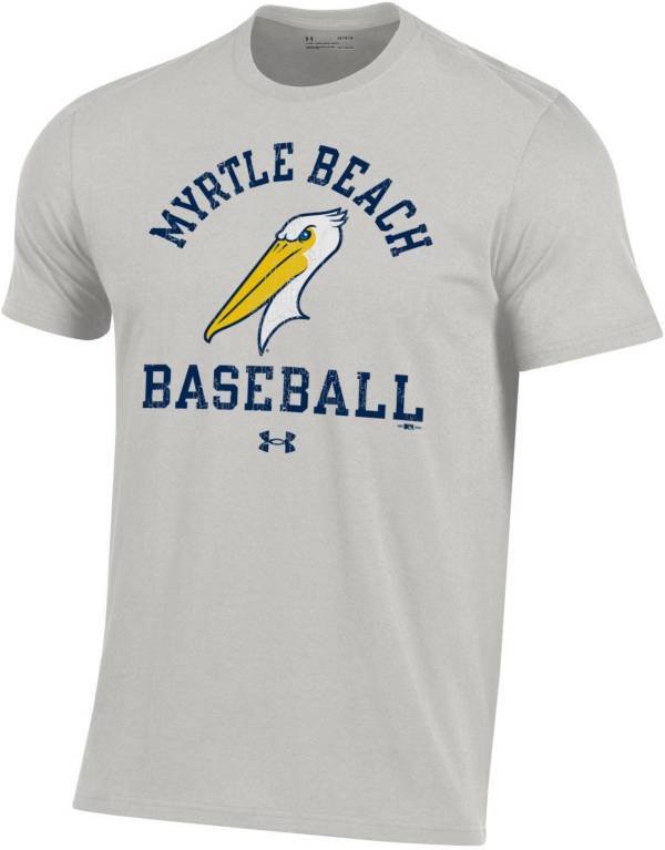 Under Armour Men's Myrtle Beach Pelicans Gray Performance Cotton T-Shirt