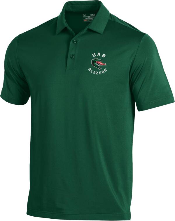 Under Armour Men's UAB Blazers Green Tech Polo