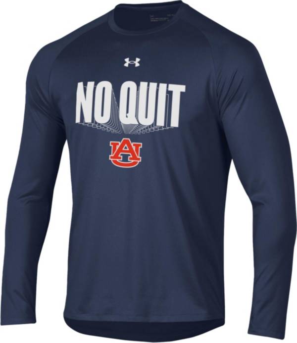Under Armour Men's Auburn Tigers Blue 2022 Basketball Bench Long Sleeve T-Shirt product image