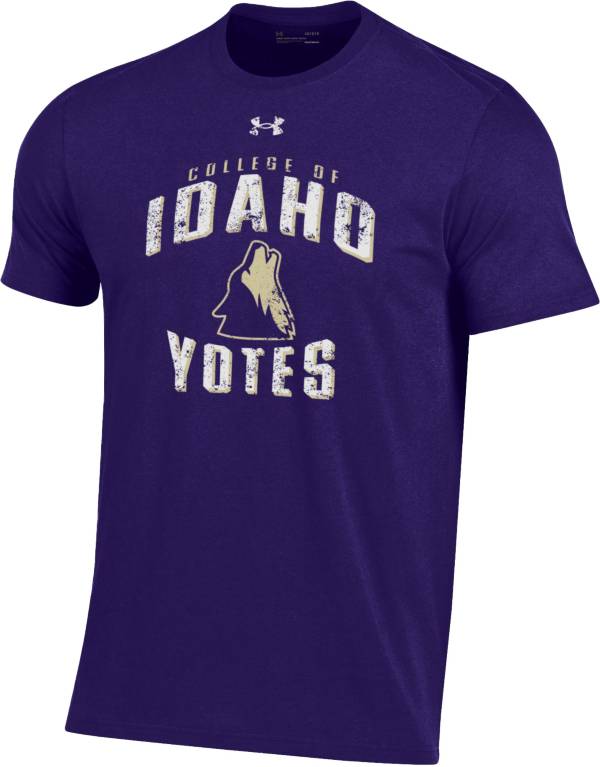 Under Armour Men's College of Idaho Yotes Purple Performance Cotton T-Shirt