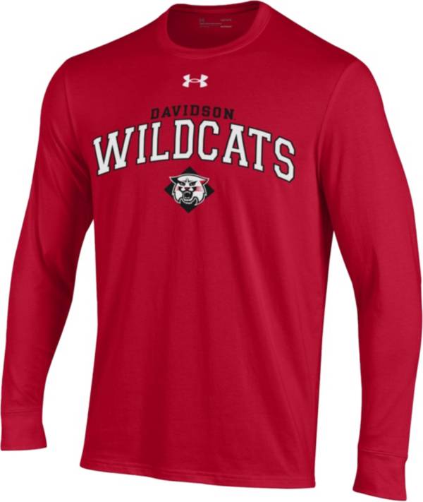 Under Armour Men's Davidson Wildcats Red Performance Cotton Longsleeve T-Shirt product image