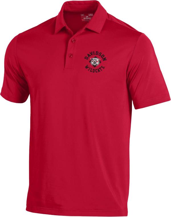 Under Armour Men's Davidson Wildcats Red Tech Polo