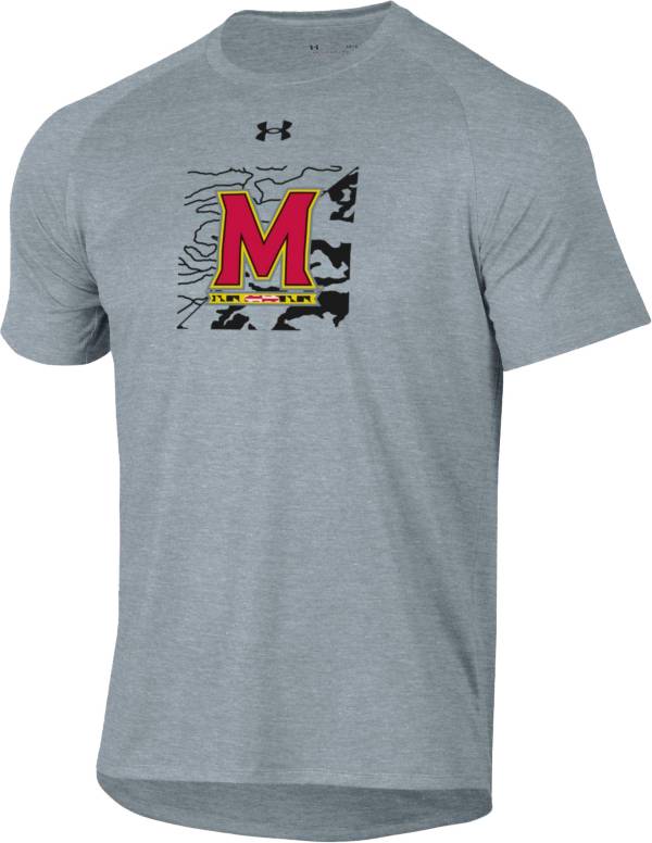 Under Armour Men's Maryland Terrapins Grey Tech Performance T-Shirt