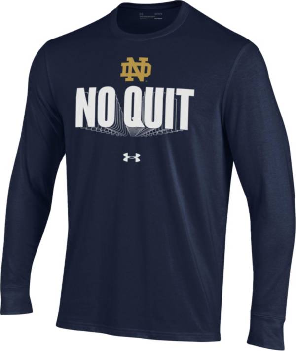 Under Armour Men's Notre Dame Fighting Irish Navy 2022 Basketball Bench Long Sleeve T-Shirt