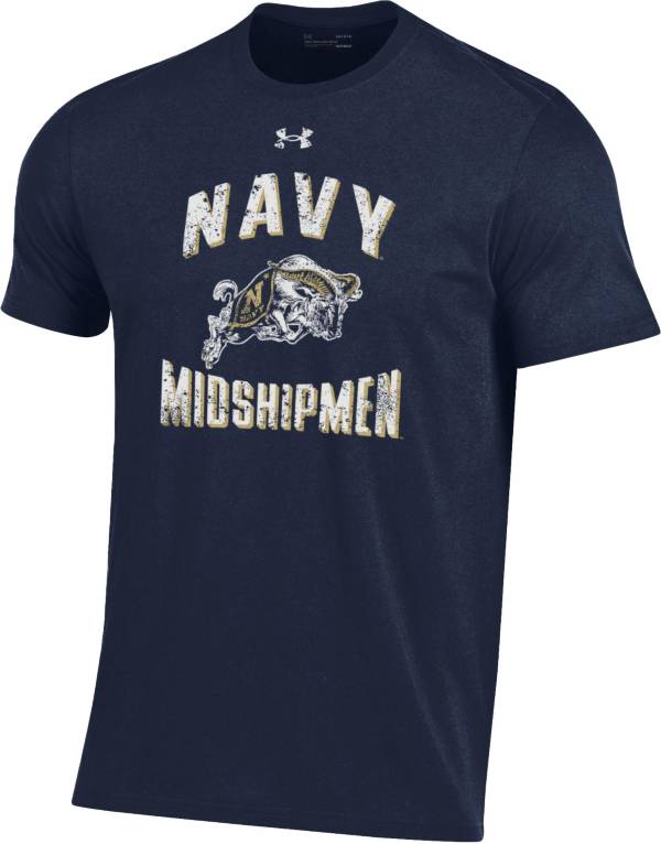 Under Armour Men's Navy Midshipmen Navy Performance Cotton T-Shirt