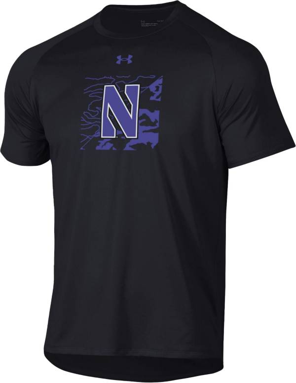 Under Armour Men's Northwestern Wildcats Black Tech Performance T-Shirt