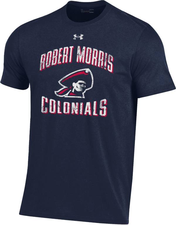 Under Armour Men's Robert Morris Colonials Navy Blue Performance Cotton T-Shirt