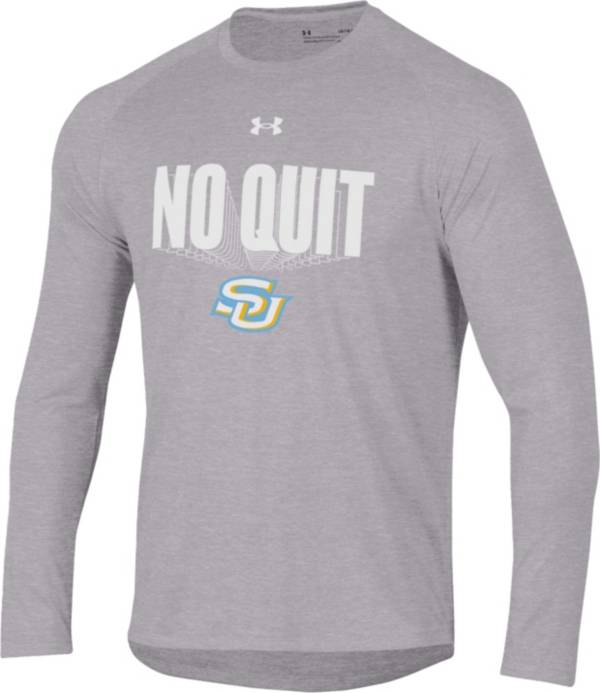 Under Armour Men's Southern University Jaguars Grey 2022 Basketball Bench Long Sleeve T-Shirt
