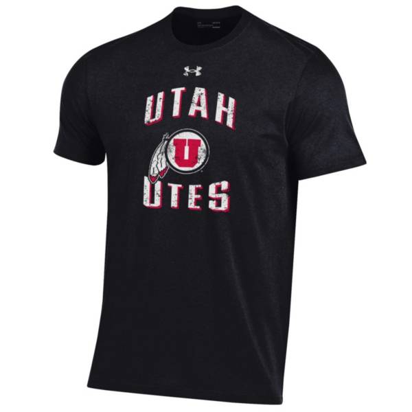 Under Armour Men's Utah Utes Black Performance Cotton T-Shirt