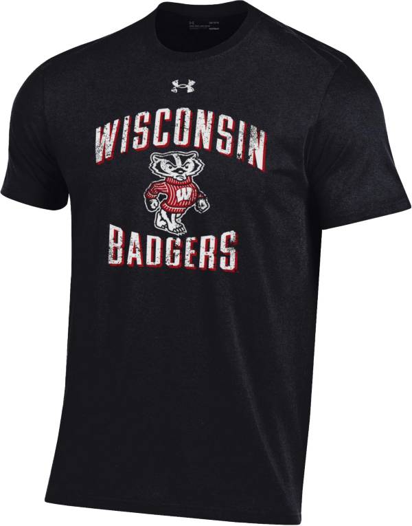 Under Armour Men's Wisconsin Badgers Black Performance Cotton T-Shirt