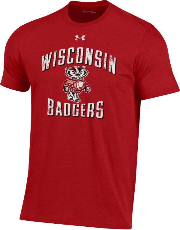 Under Armour Men's Wisconsin Badgers Red Performance Cotton T-Shirt