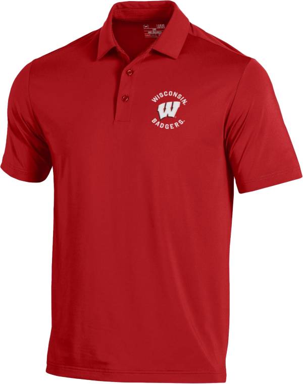 Under Armour Men's Wisconsin Badgers Red Tech Polo