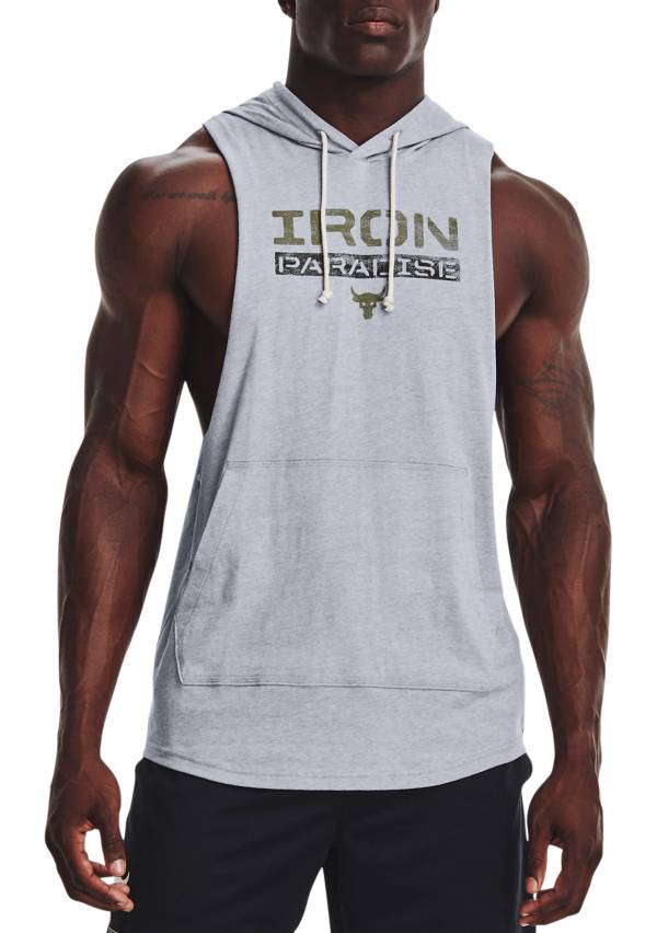 Under Armour Men's Project Rock Iron Paradise Sleeveless Hoodie