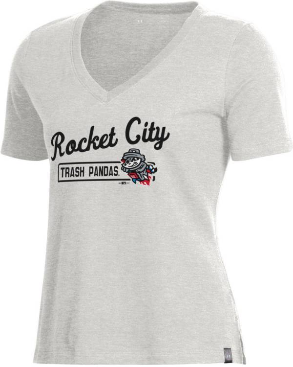 Under Armour Women's Rocket City Trash Pandas Gray Performance V-Neck T-Shirt product image