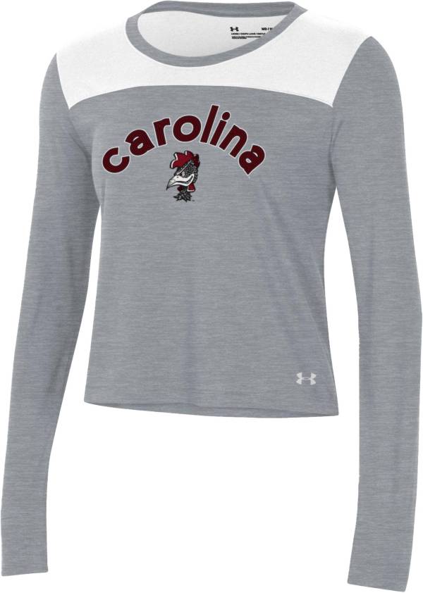 Under Armour Women's South Carolina Gamecocks Grey Performance Cotton Long Sleeve T-Shirt