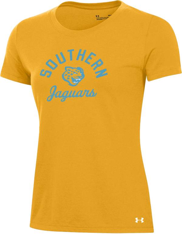 Under Armour Women's Southern University Jaguars Gold Performance Cotton T-Shirt