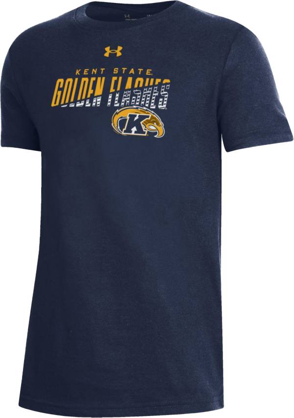 Under Armour Youth Kent State Golden Flashes Navy Blue Performance Cotton T-Shirt