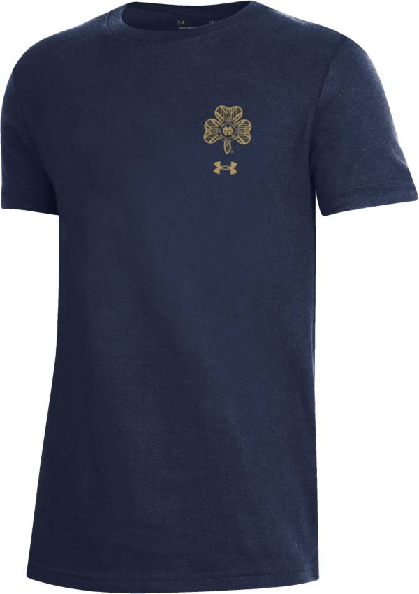 Under Armour Youth Notre Dame Fighting Irish Navy Shamrock Series Performance Cotton T-Shirt product image